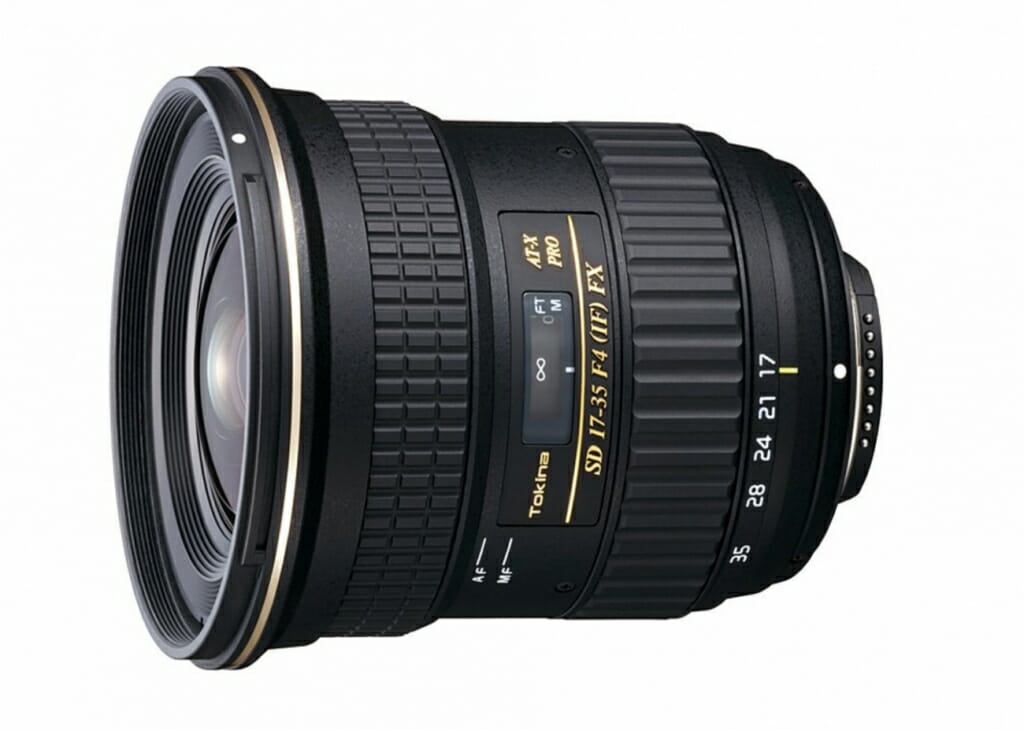Tokina AT-X 17-35mm f4 Pro FX lens, side view, a perfect lens for real estate photography