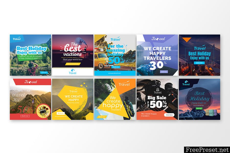 20 Facebook Post Banner - Travel01 [PSD]