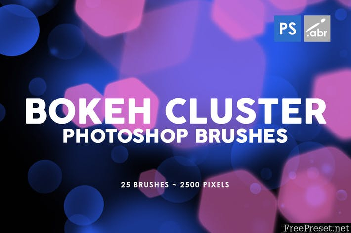 25 Bokeh Cluster Photoshop Stamp Brushes