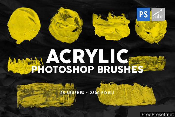 26 Acrylic Shapes Photoshop Stamp Brushes - ABR