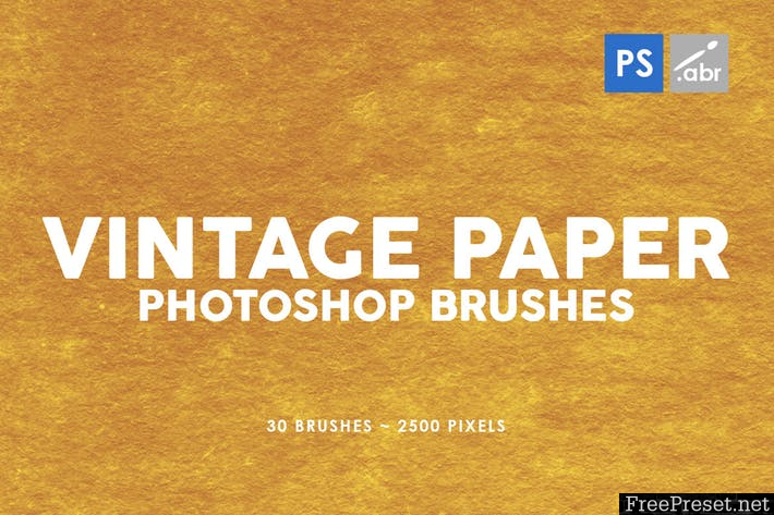 30 Vintage Paper Photoshop Stamp Brushes Vol.3