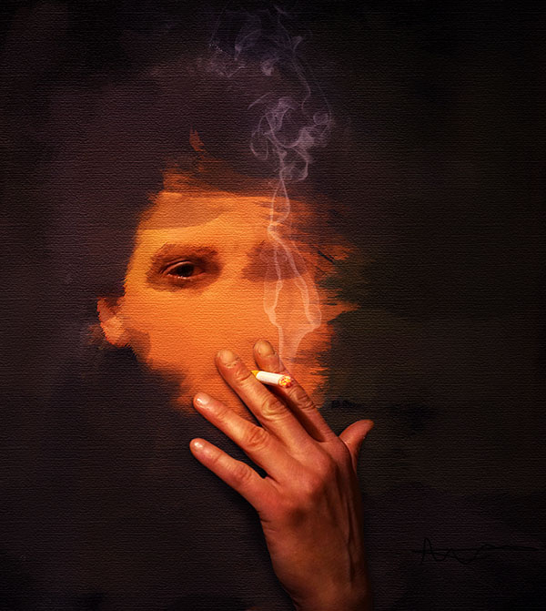 Create a smoking painting effect