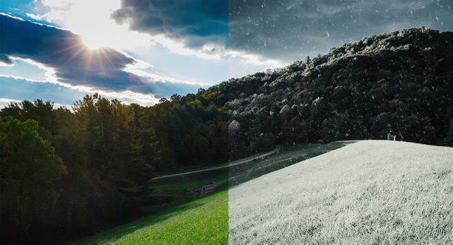 Summer to Winter conversion in Adobe Photoshop