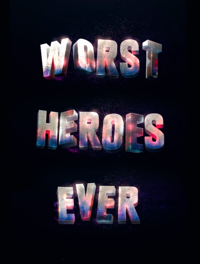 Suicide Squad Worst Heroes Ever Text Effect