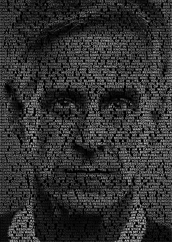 Text portrait effect