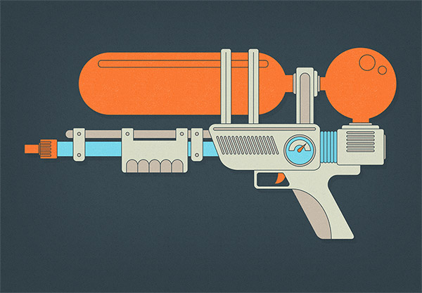 Super Soaker style water gun Illustrator tutorial