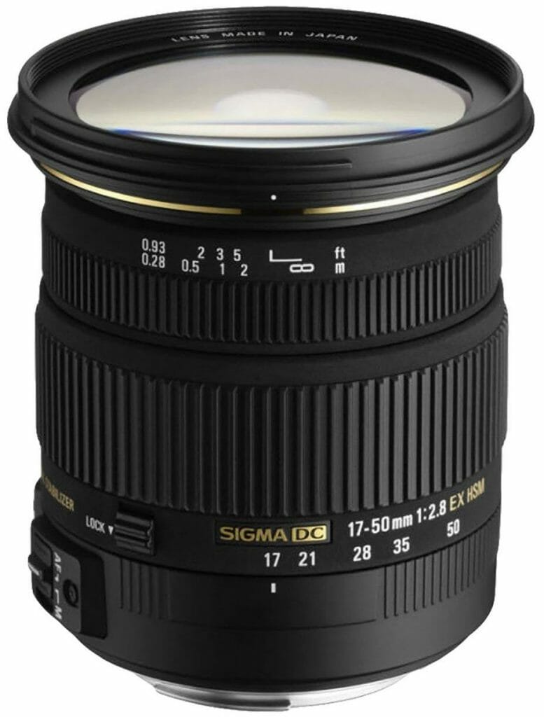 The Sigma 17-50mm f2.8 EX DC OS HSM lens for Nikon