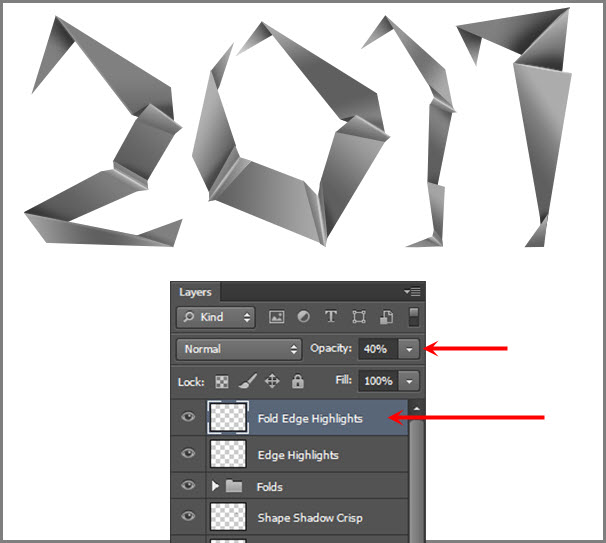 Create an easy folded paper text effect in Photoshop 83