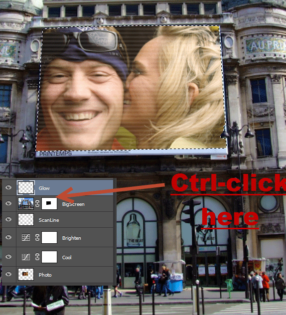 How to place a photo on an a big advertisment screen