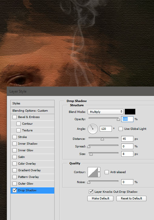 Create a smoking painting effect 8