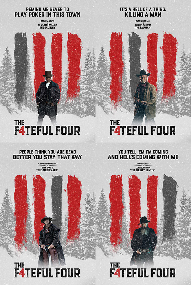 Fateful Four Posters in the style of The Hateful Eight