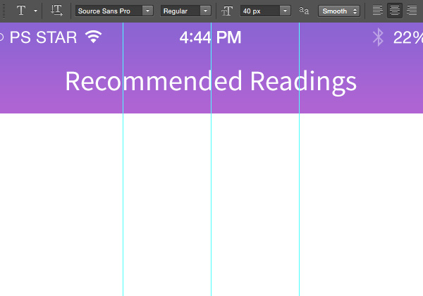 Designing 'Recommended Reading' Mobile App Interface in Photoshop 5