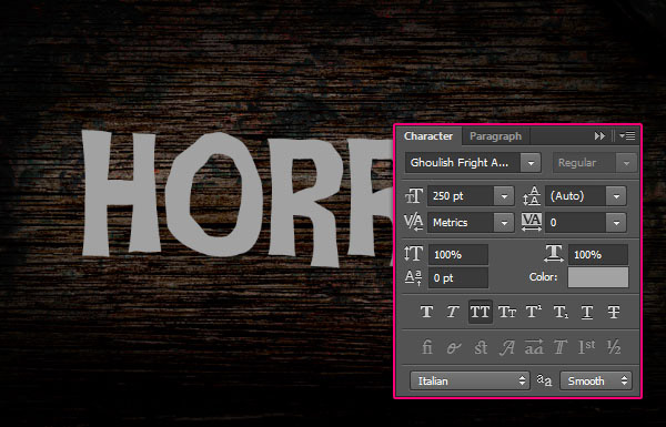 Create a Rusty Horror Text Effect 8