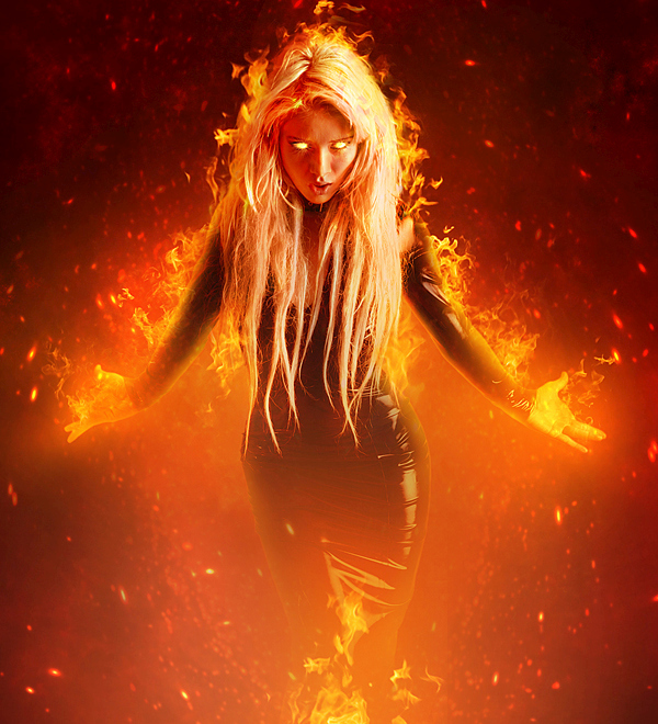 Create a Fantasy Fiery Portrait Photo-Manipulation