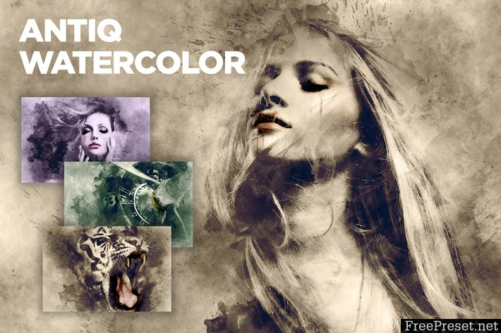 Antiq Watercolor CS3+ Photoshop Action 6AQBUTE