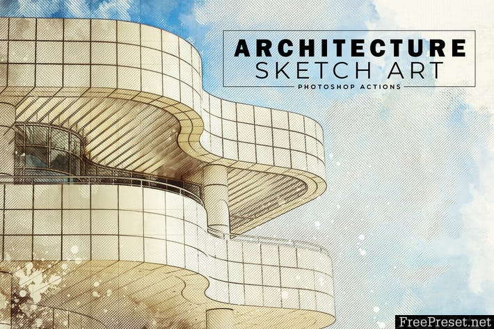 architecture sketch art photoshop action download