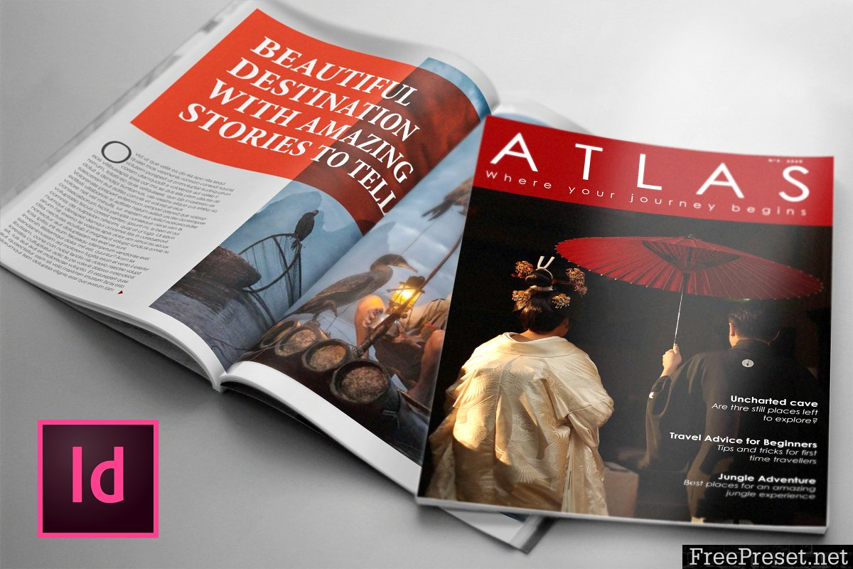 ATLAS, Lifestyle Magazine Template 3753814 - INDD, OTF, TTF