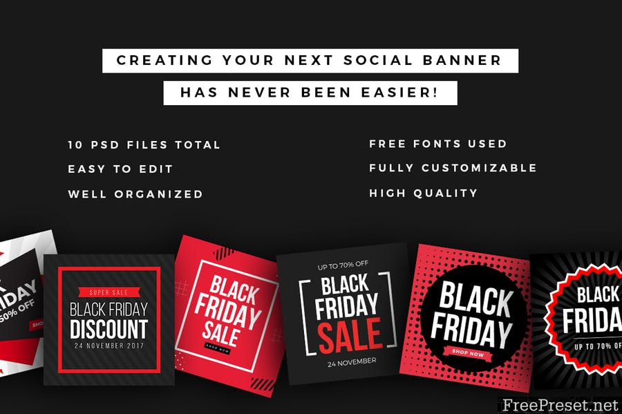 Black Friday Social Media Banners V3 [PSD]