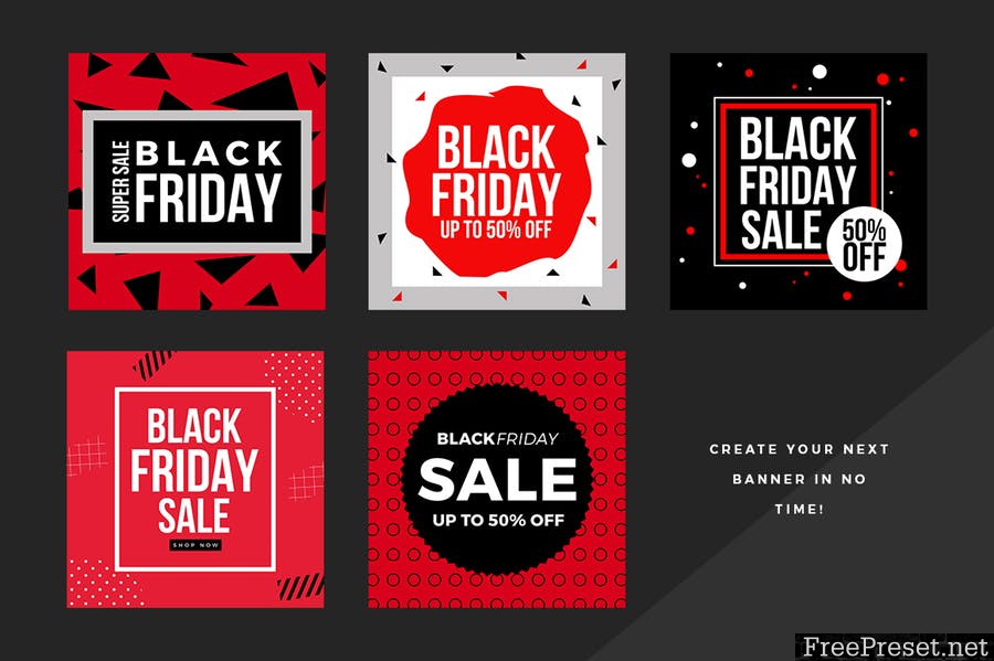 Black Friday Social Media Banners V3 [PSD]