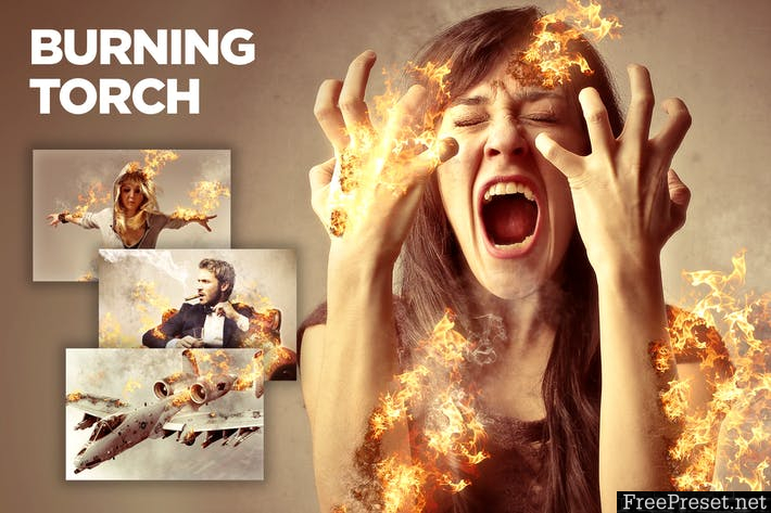 Burning Torch CS4+ Photoshop Action TA8K4HQ