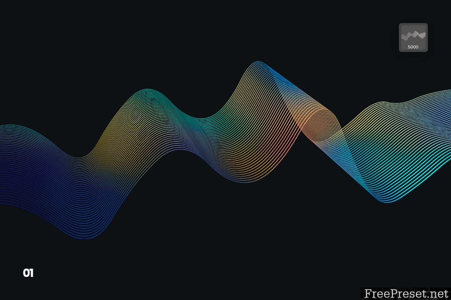 Digital Linear Waves Photoshop Brushes [ABR, PNG]