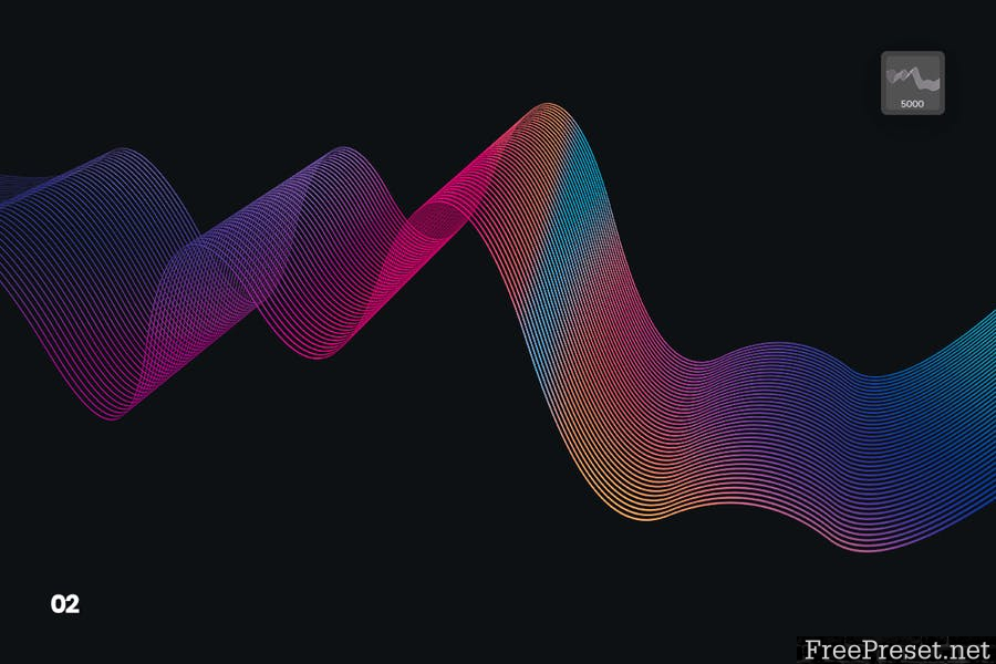 Digital Linear Waves Photoshop Brushes [ABR, PNG]