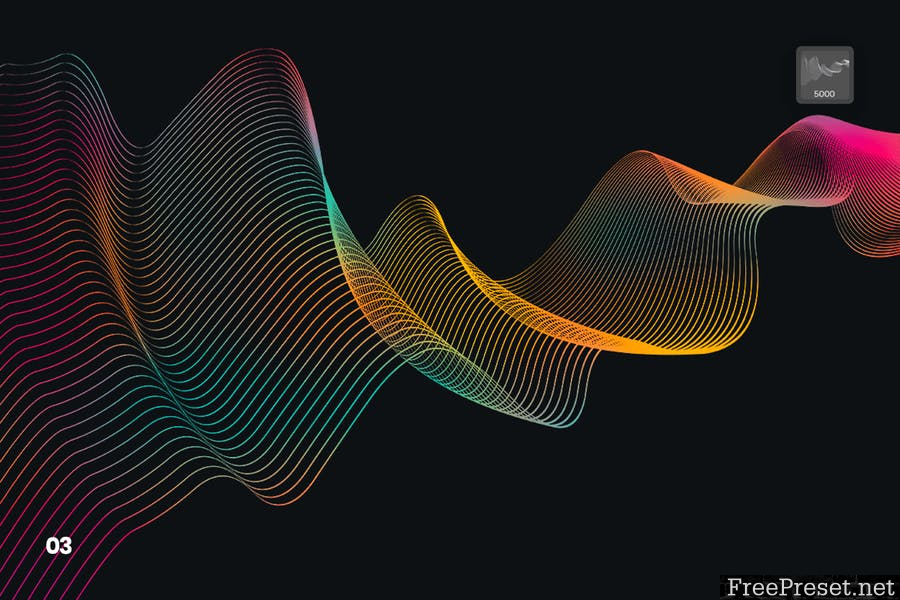 Digital Linear Waves Photoshop Brushes [ABR, PNG]