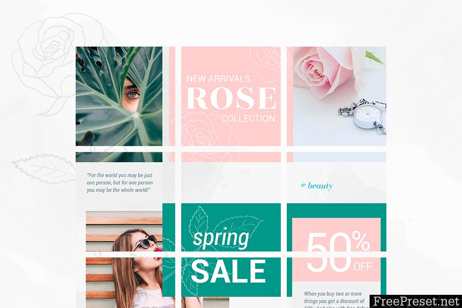 Instagram Puzzle Template - Rose 3606679