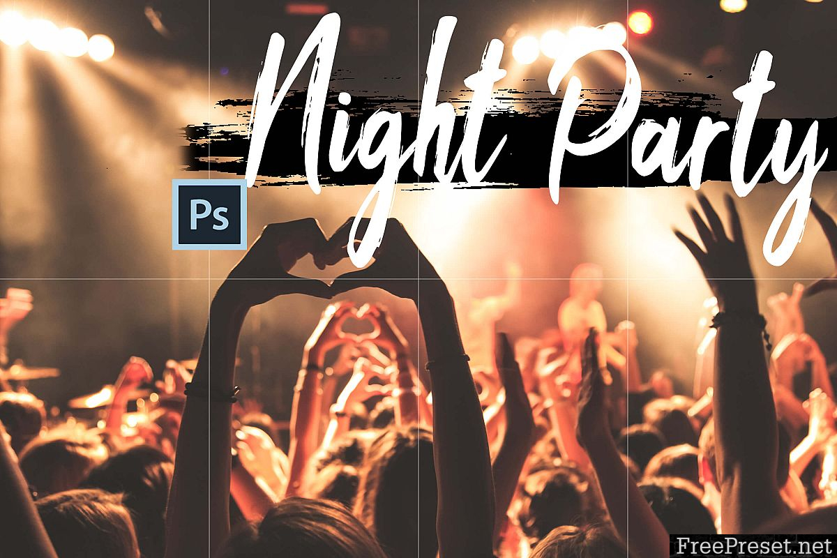 Neo Night Party Theme Color Grading photoshop actions, ACR LUT preset