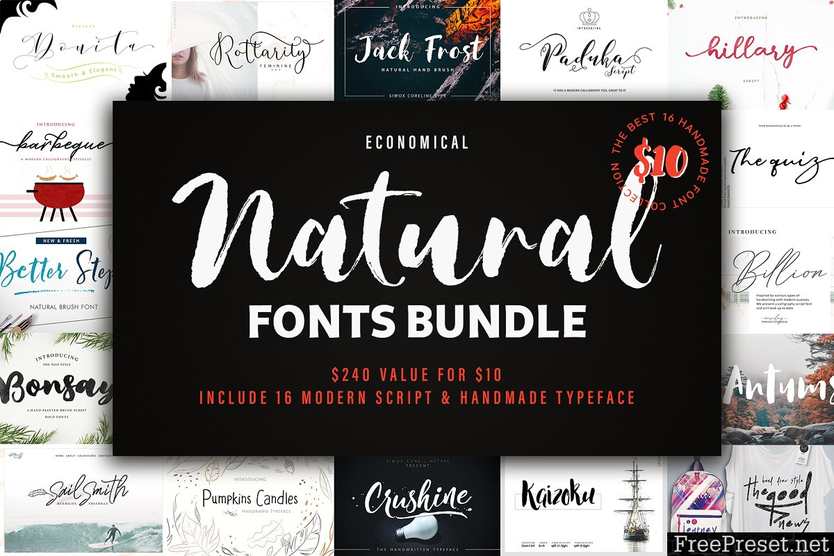 New! Natural Font Bundles 3750908