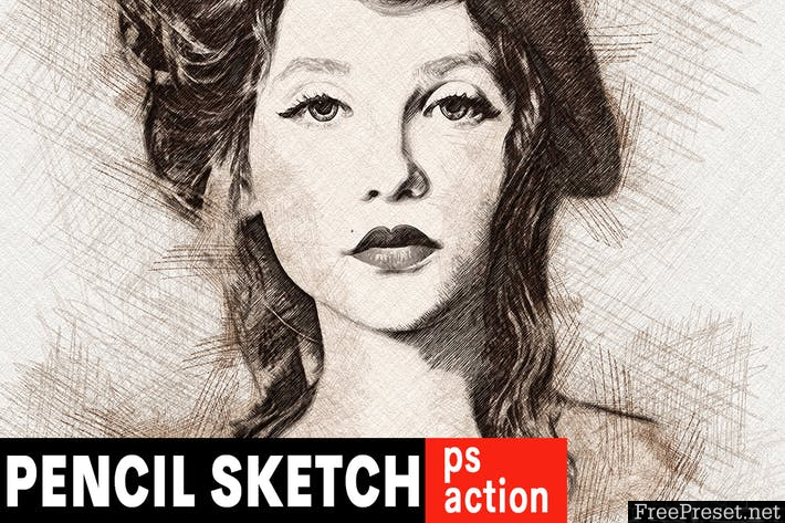 Free Download  1 Click Magic Pencil Sketch Art Photoshop Actions