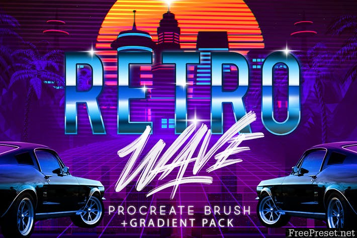 RETRO WAVE BRUSH FOR PROCREATE - PSD