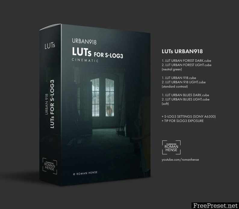 Roman Hense LUTs PACK - URBAN-918 CINEMATIC LUTs