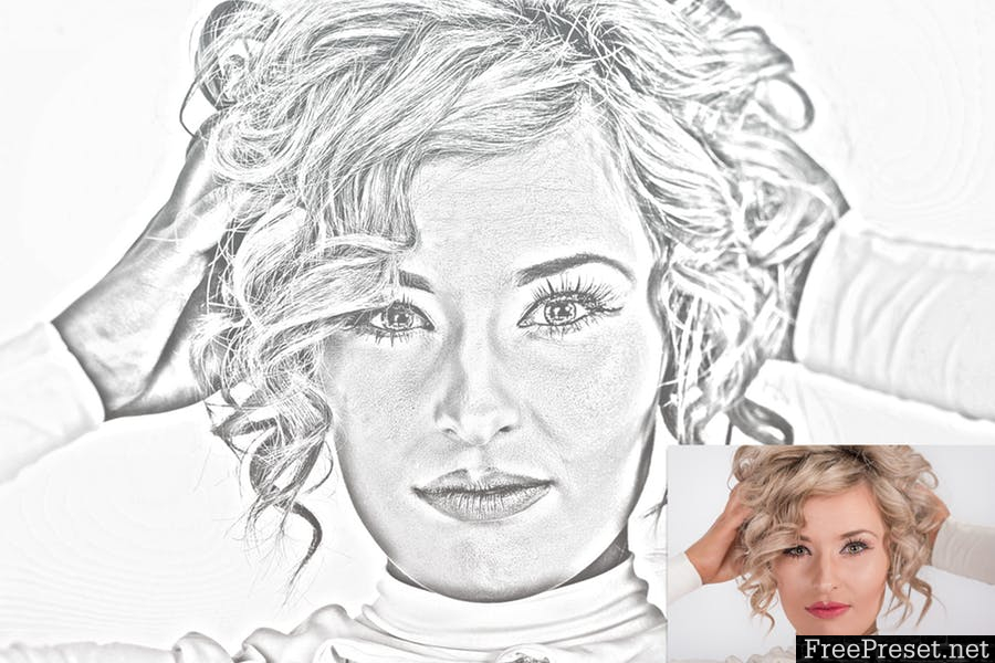 Sketch Portrait Photoshop Actions RS5RXM