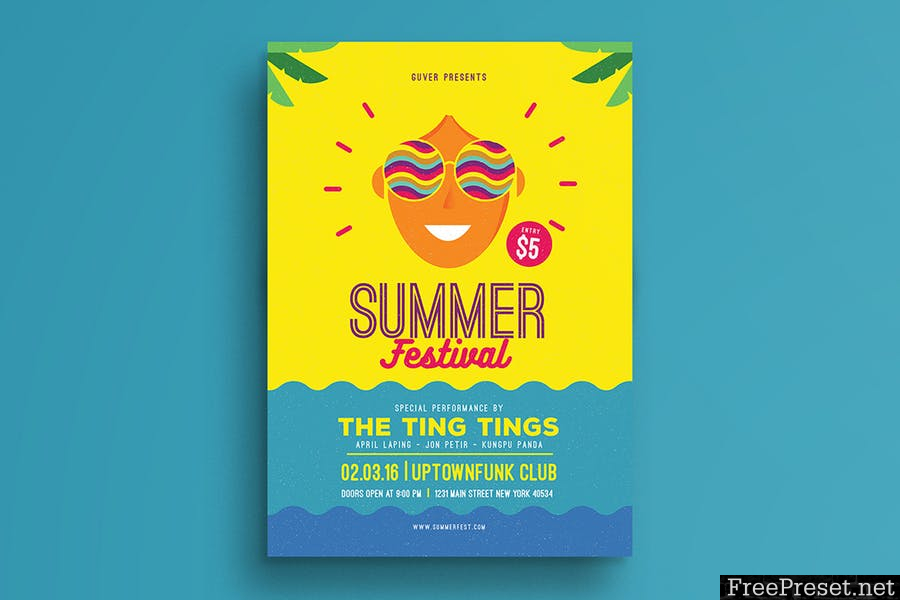 Summer Festival Flyer  - 9E5RGP - AI, PSD