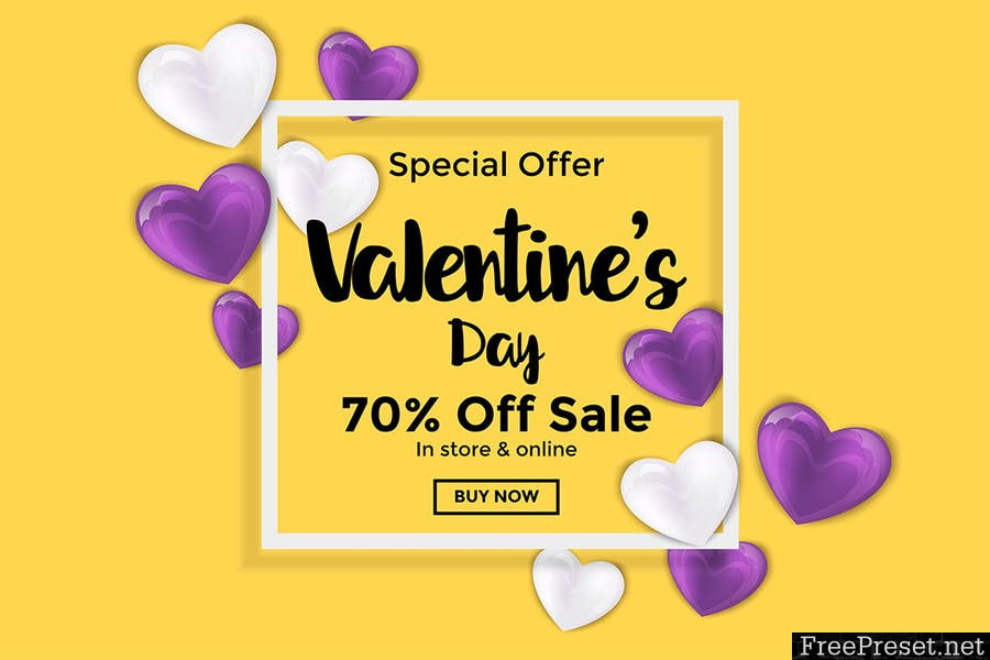 Trendy Valentines Day greeting card or banner [AI, EPS, JPG, PDF]