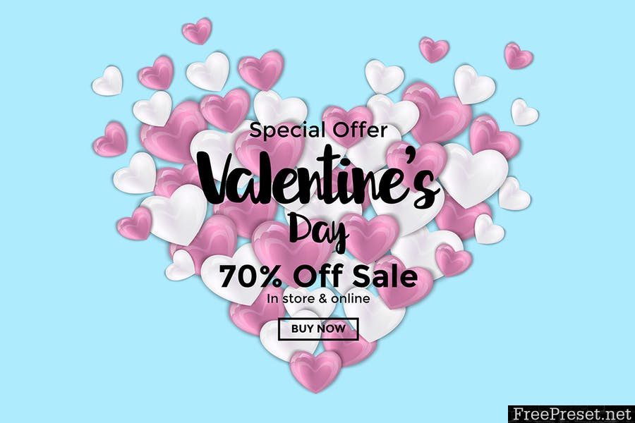 Trendy Valentines Day greeting card or banner [AI, EPS, JPG, PDF]