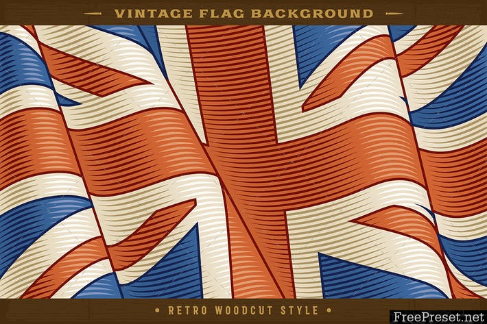 Vintage British Flag Background - EPS, JPG