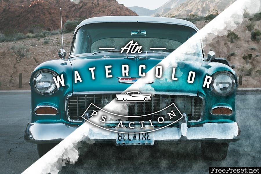 Watercolor and Pencil Action for Photoshop NNB2SQ