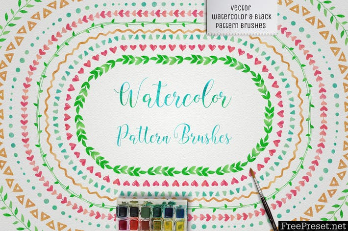 Watercolor & Black Pattern Brushes