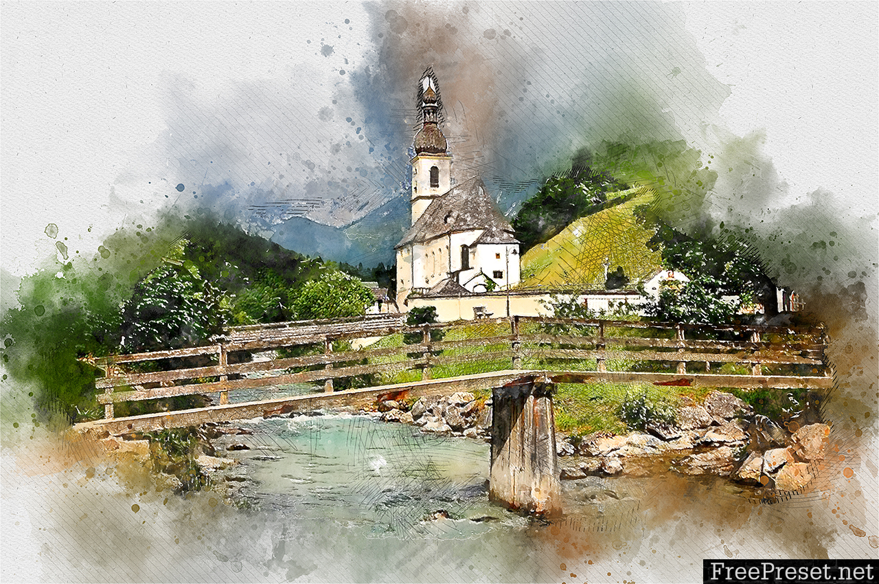 Watercolor Sketch FX - Photoshop Action 23729628