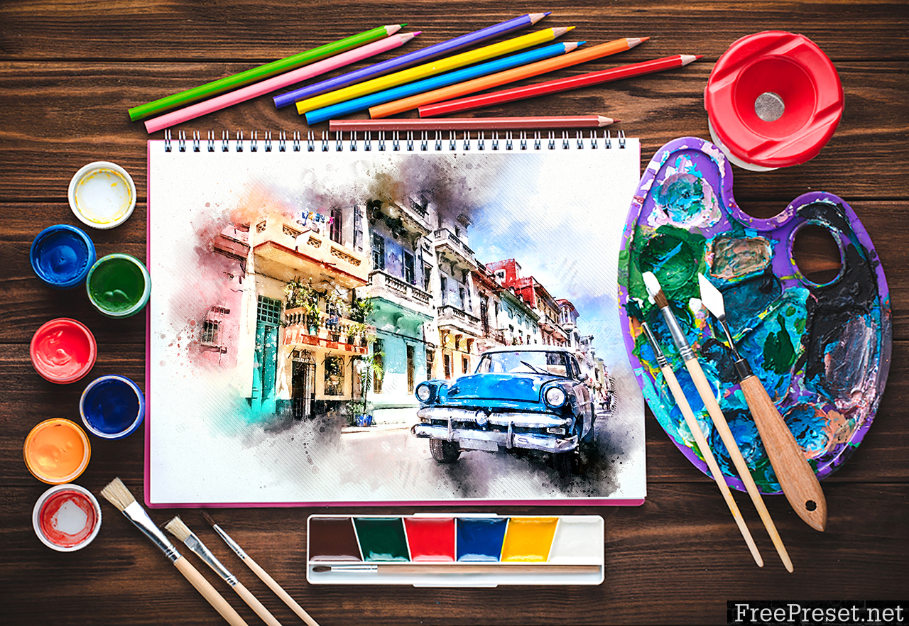 Watercolor Sketch FX - Photoshop Action 23729628