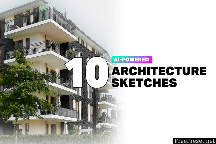 10 AI Architecture Sketch Photoshop Actions F5JGHRV