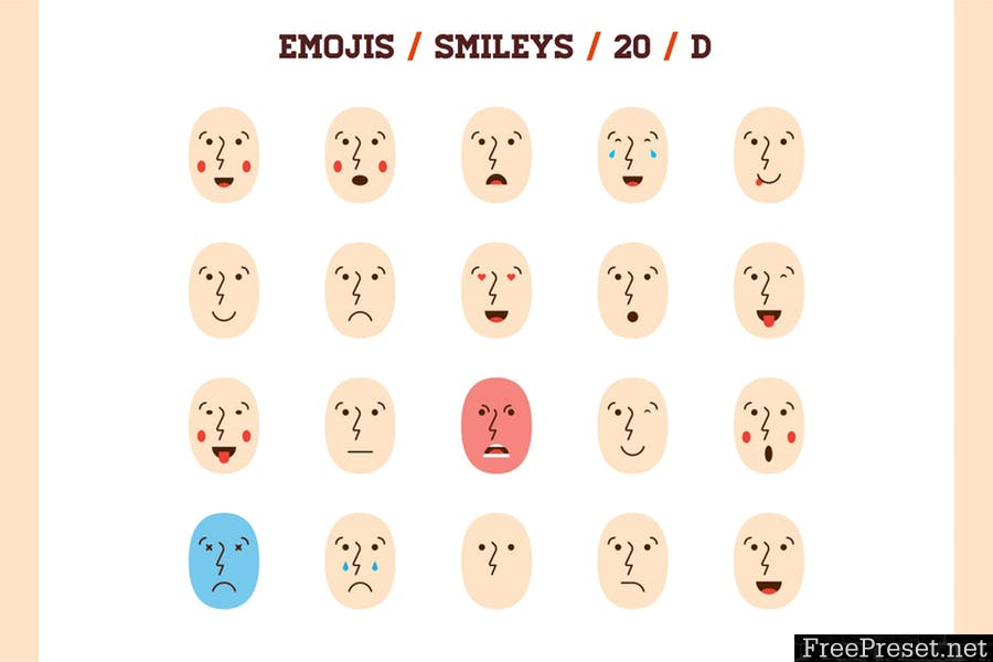 100 Emoji & Smiley Bundle Pack Vol 1 3PQDUXK - EPS, PNG, PSD