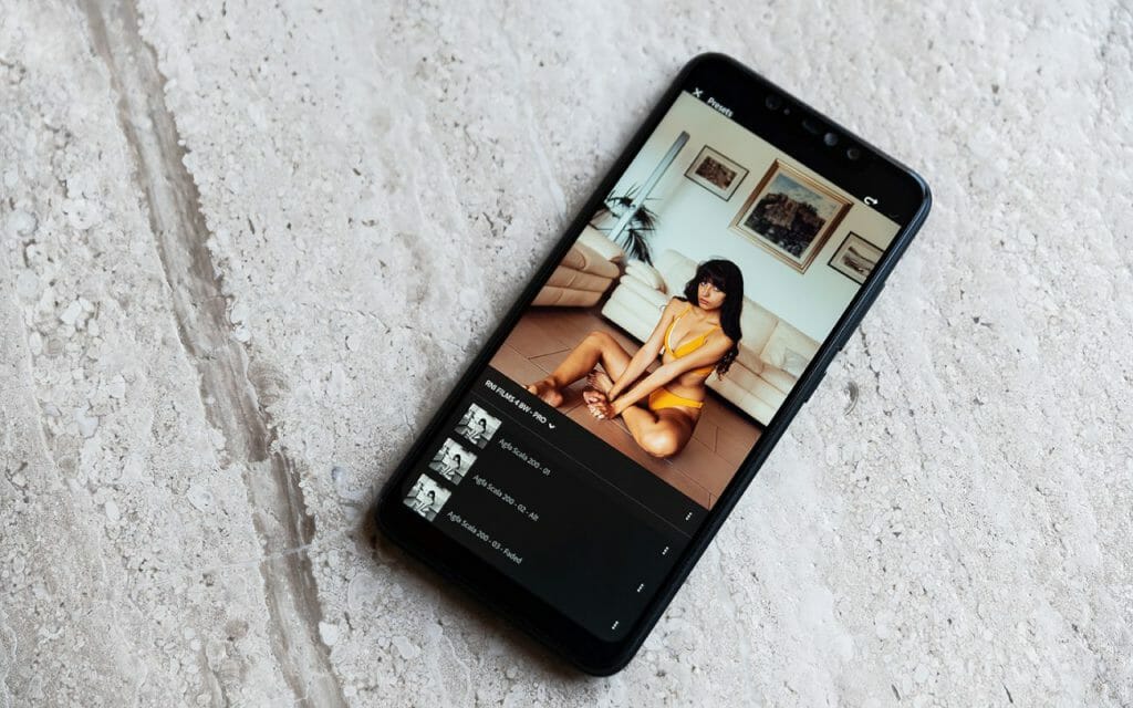 Lightroom Mobile Presets Menu Interface on Android