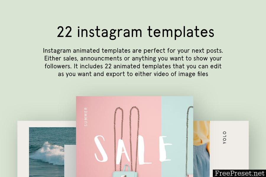 22 Animated Instagram Post Templates - Minimalist