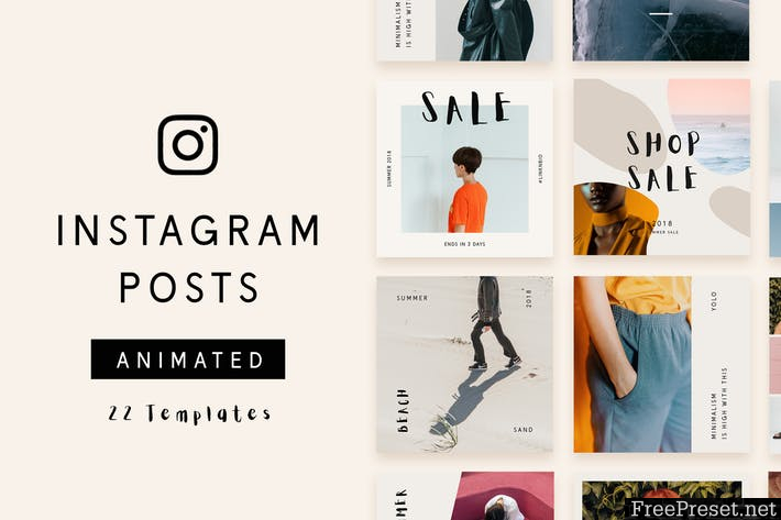 22 Animated Instagram Post Templates - Minimalist