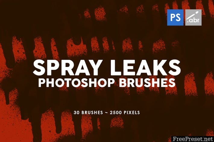 30 Spray Leaks Photoshop Stamp Brushes - ABR