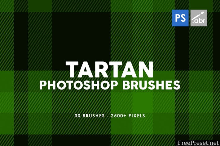 30 Tartan Photoshop Stamp Brushes - ABR