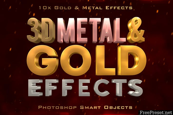3D Metal & Gold Effects - ASL, PSD